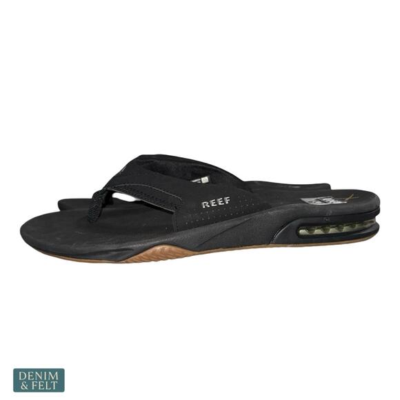 NEW Reef Fanning Black Flip Flop Sandals Bottle Opener Comfort Beach Sandals main image 5